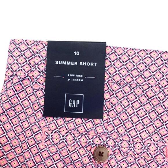 NWT Gap Low Rise Pink Print Summer Shorts Cotton Size 10 Pattern - Picture 7 of 9